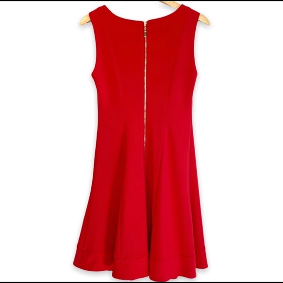 Joseph Ribkoff Fit and Flair Orange Gold Zip Dress - Picture 4 of 8